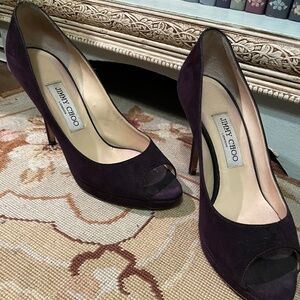 Used- Jimmy Choo Luna Purple Velvet Heels Size 38